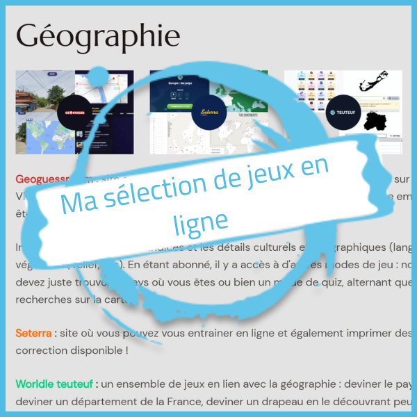 Ma sélection de jeux en ligne – élémentaire